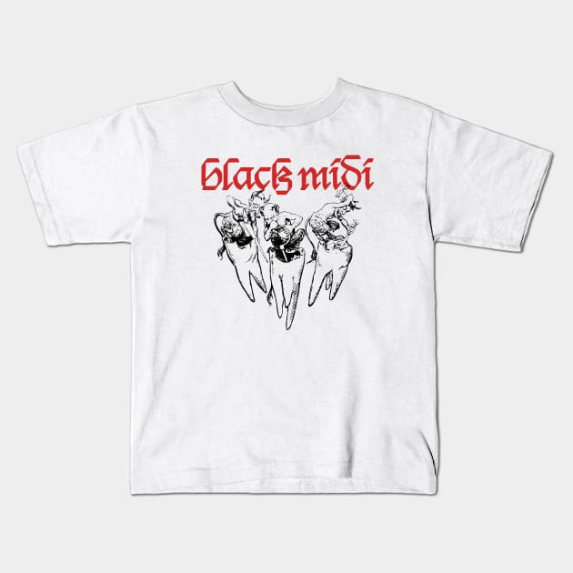 Black Midi demons Kids T-Shirt by fancyjan